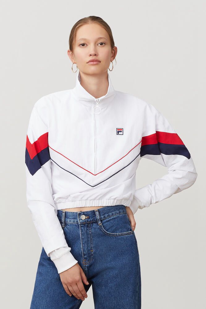 Fila Jacket Womens White Chiaki Wind - Ireland 36148-WHFT